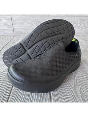 OOFOS OOmg Low Shoe Women’s Size 10 EU 41 Black Checkerboard Recovery Slip On